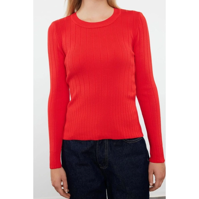 Women Fashion Stylish Crew Neck Standard Sleeve Regular Basic Knitwear Sweater