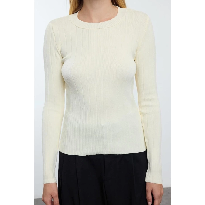 Women Fashion Stylish Crew Neck Standard Sleeve Regular Basic Knitwear Sweater
