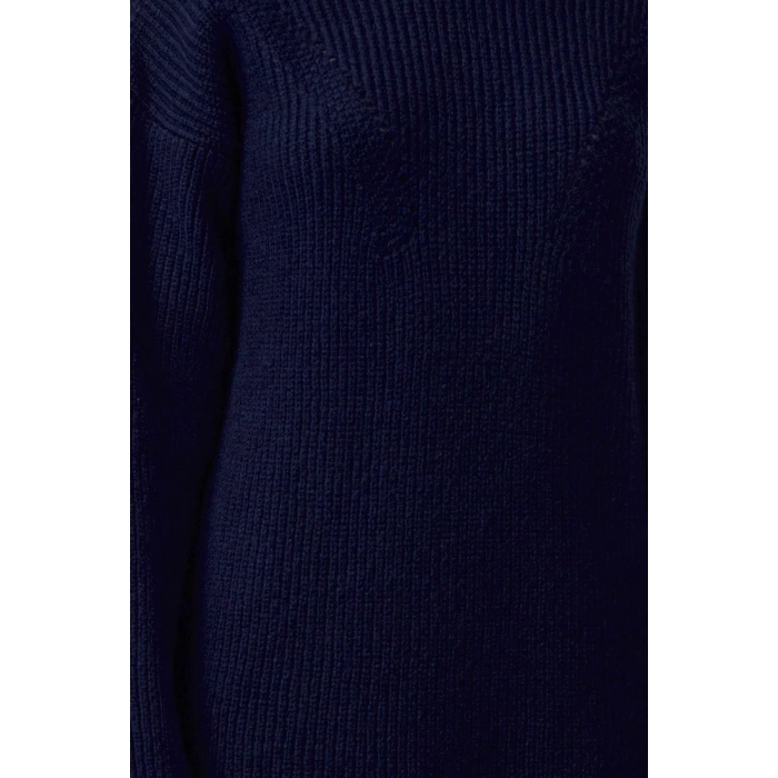 Kadın Moda Şık Mini Boy Dik Yaka Regular Triko Yumuşak Dokulu Kazak Elbise