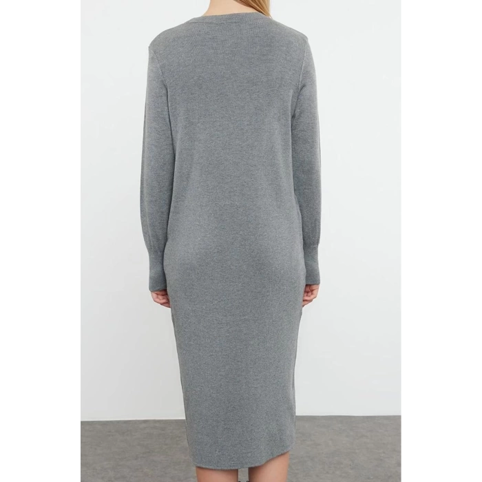 Women Fashion Stylish Maxi Length Stand Collar Regular Knitwear Premium Yarn Special Yarn Dress