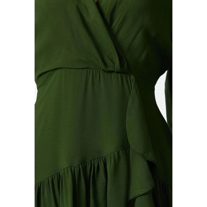 Women Fashion Stylish Mini Length Double Breasted Regular Plain Woven Dress