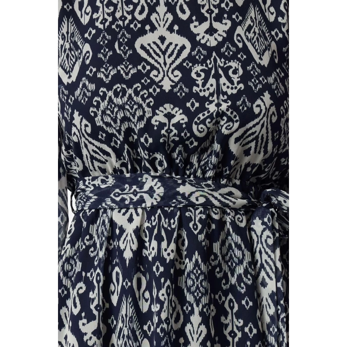 Women Fashion Stylish Mini Length Stand Collar Regular Ethnic Woven Winter Dress