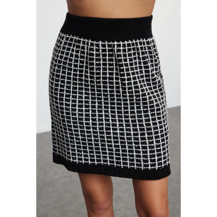 Womens Fashion Stylish Regular Length Long Sleeve Knitted Detailed Knitwear Top-Bottom Set