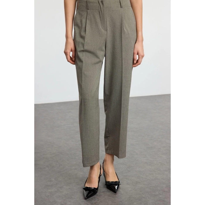 Women Fashion Stylish Regular Length Long Sleeve Polyviscon Fabric Woven Vest-Pants Set