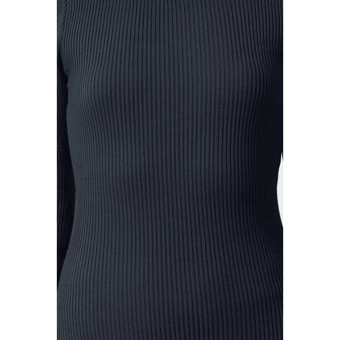 Women Fashion Stylish Midi Length Turtleneck Regular Knitwear Basic Dress