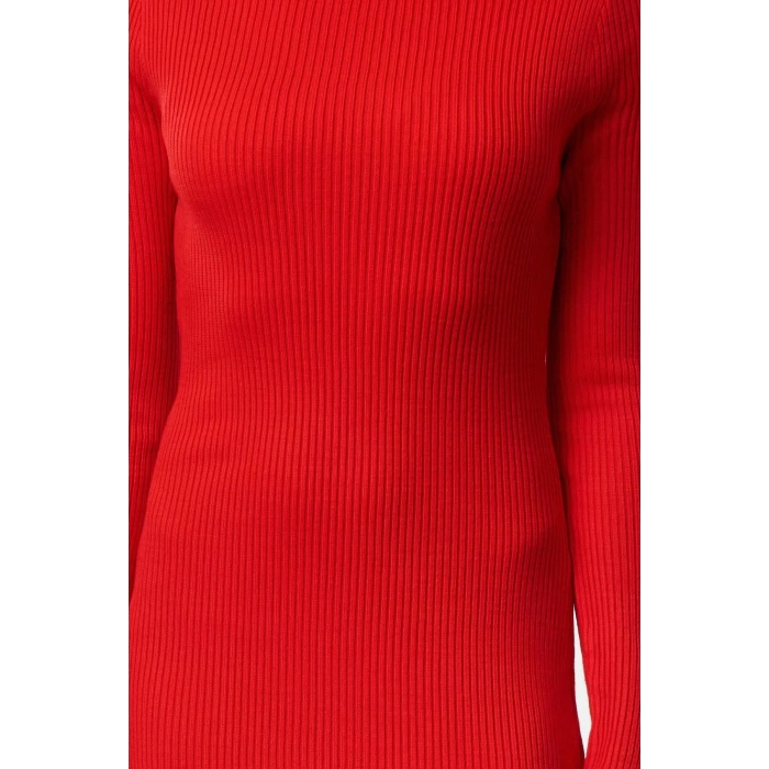 Women Fashion Stylish Maxi Length Crew Neck Regular Knitted Backless Dress