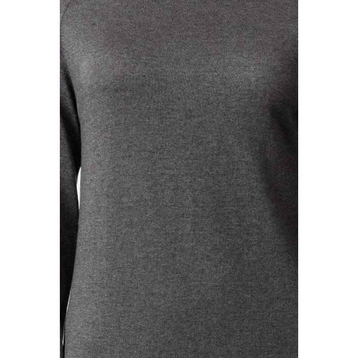 Women Fashion Stylish Mini Length Crew Neck Regular Knitwear Basic Cotton Dress