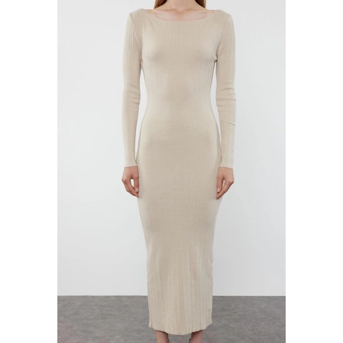 Women Fashion Stylish Maxi Length Boat Neck Regular Knitwear Premium Yarn Special Yarn Dress