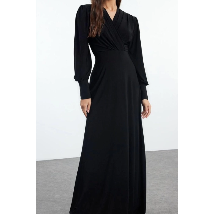 Women Fashion Stylish Maxi Length Double Breasted Regular Plain Knitted Dress