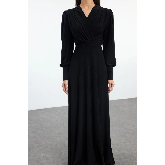 Women Fashion Stylish Maxi Length Double Breasted Regular Plain Knitted Dress