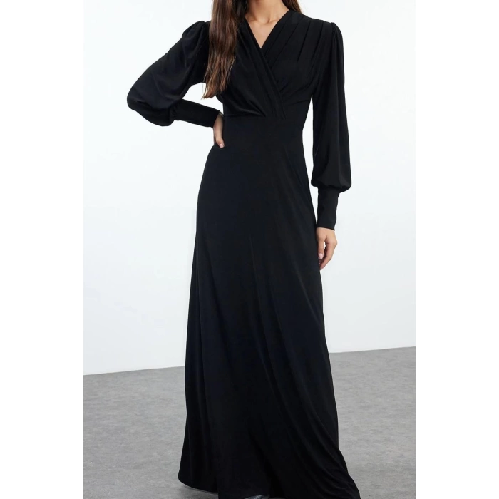 Women Fashion Stylish Maxi Length Double Breasted Regular Plain Knitted Dress