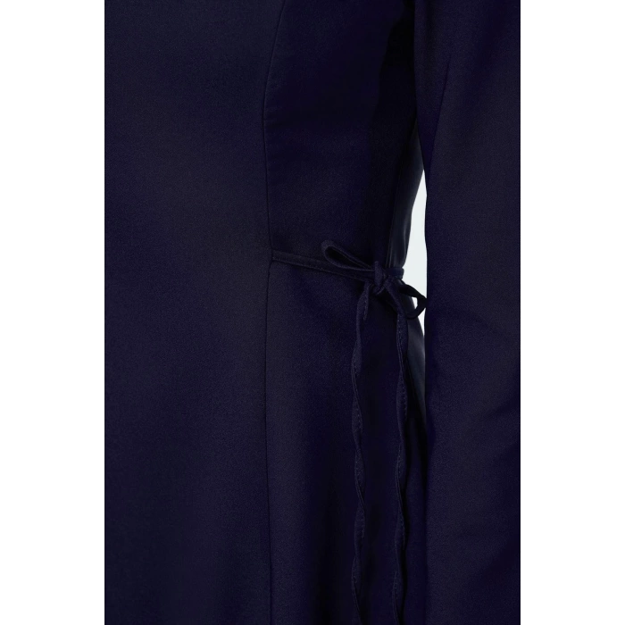 Women Fashion Stylish Mini Length Square Neck Regular Waist Open Bow Detailed Woven Dress