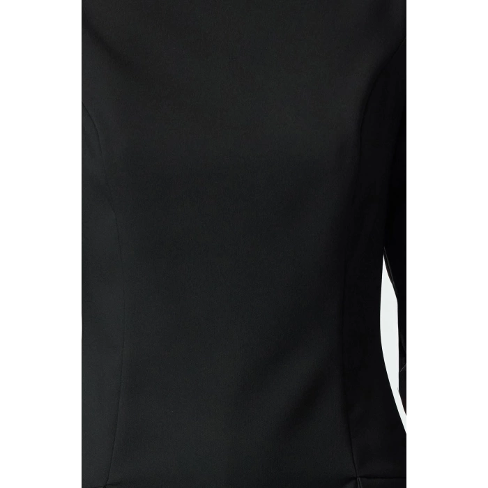 Women Fashion Stylish Mini Length Stand Collar Regular A Cut Pocket Detailed Woven Dress
