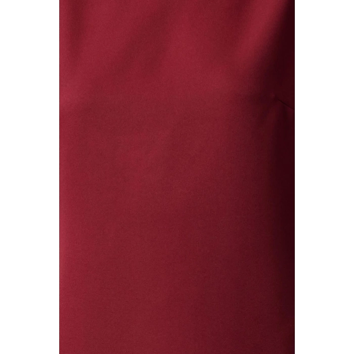 Women Fashion Stylish Mini Length Crew Neck Relaxed Straight Cut Rose Detailed Woven Dress