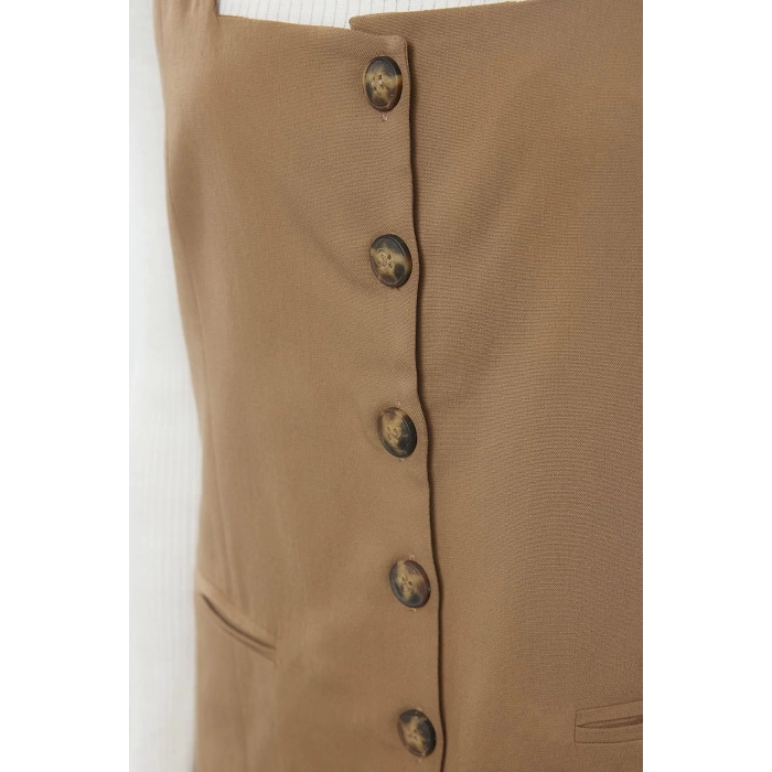 Women Fashion Stylish Mini Length Square Collar Regular Polyviscon Fabric Lined Woven Jacket Dress