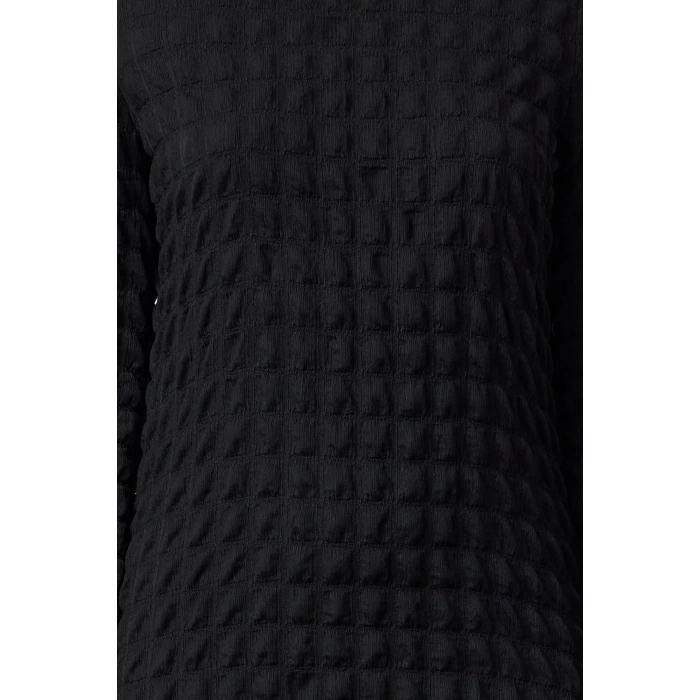 Women Fashion Stylish Maxi Length Crew Neck Regular Plain Textured A-Line Flexible Knitted Dress