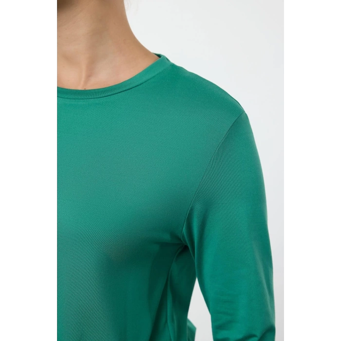 Kadın Mini Boy Bisiklet Yaka Slim Soft Touch Yumuşak Kumaşlı Fitted Vücuda Oturan Esnek Örme Elbise