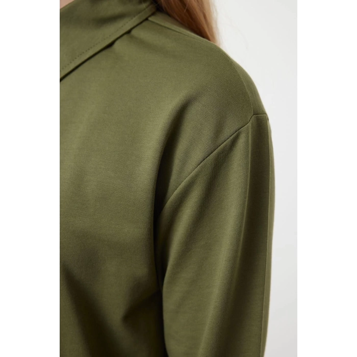 Women Fashion Stylish Mini Length Polo Collar Regular Plain Fitted Knitted Dress