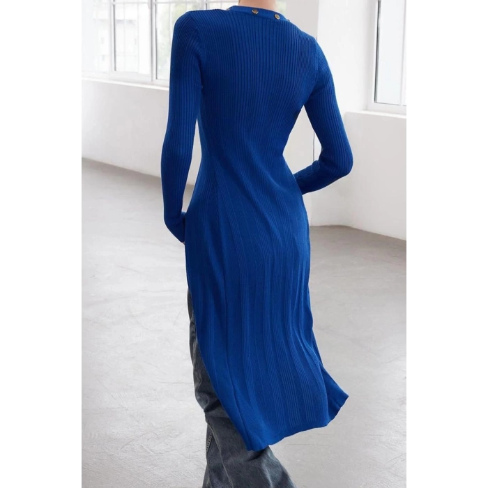 Women Fashion Stylish Midi Length V Neck Slim Limited Edition Knitwear Bodycone Dress