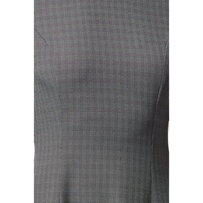 Women Fashion Stylish Midi Length Stand Collar Regular Plaid Checkered Waist Open Woven Dress