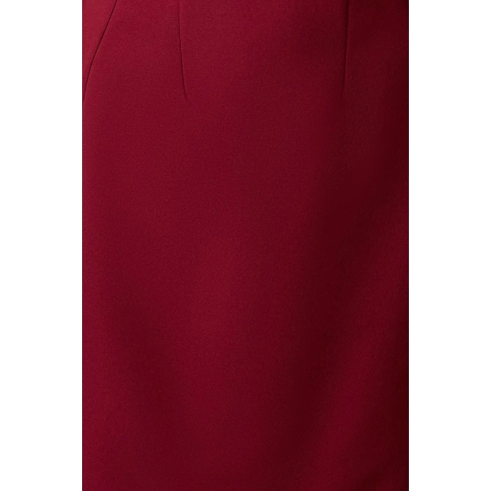 Women Fashion Stylish Mini Length Boat Neck Fitted Belted Bodycon Woven Dress
