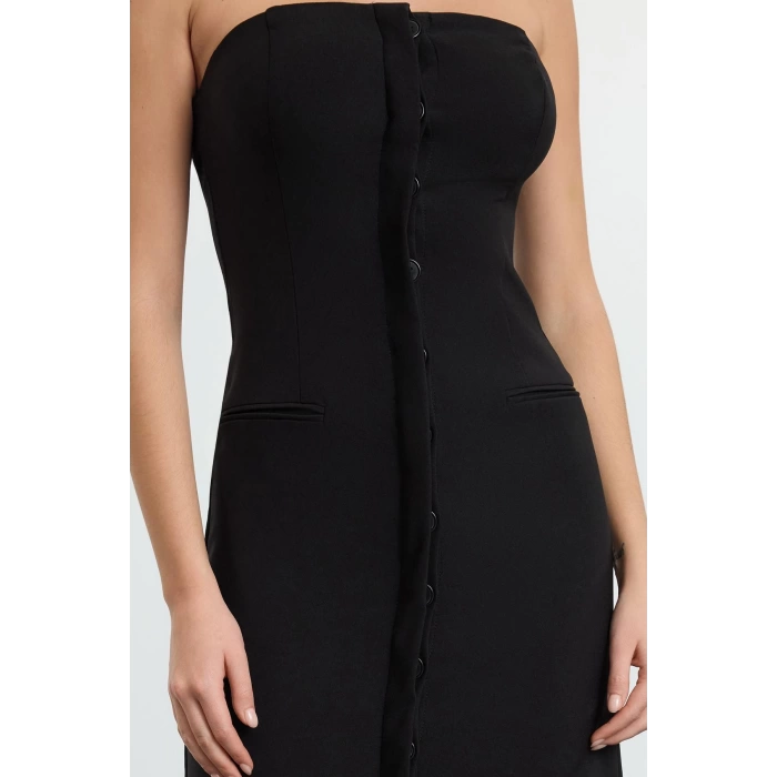 Women Fashion Stylish Midi Length Strapless Regular Woven Dress