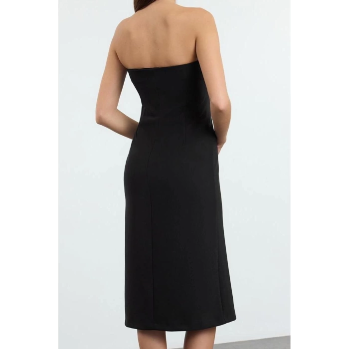 Women Fashion Stylish Midi Length Strapless Regular Woven Dress