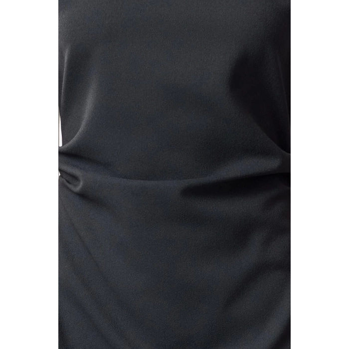 Women Fashion Stylish Midi Length Cowl Neck Regular A Cut Crepe Woven Dress