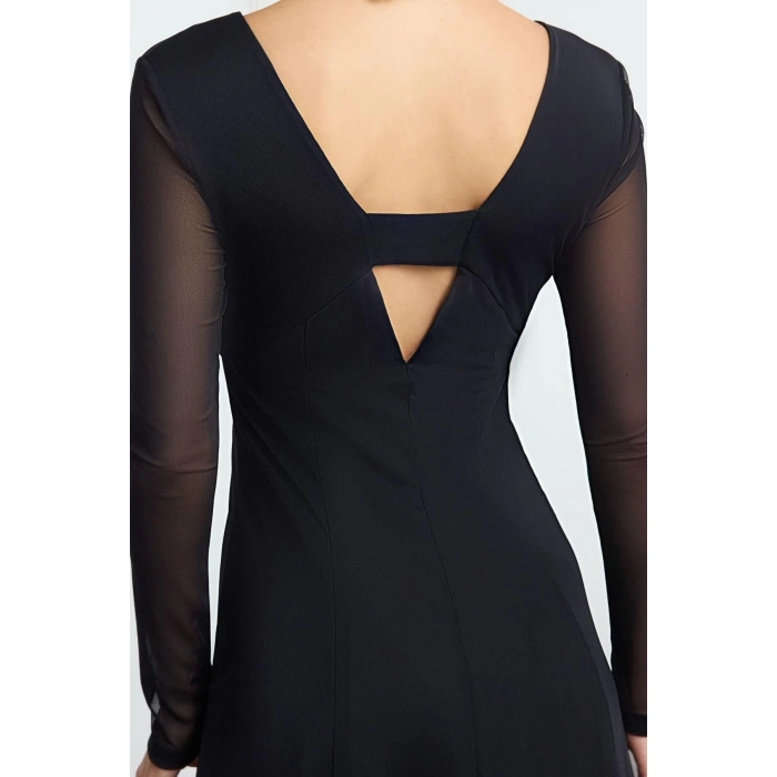 Women Fashion Stylish Midi Length V Neck Regular Animal Knitted Dress