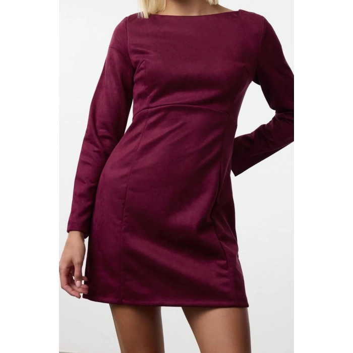Women Fashion Stylish Mini Length Crew Neck Regular Straight Cut Woven Dress