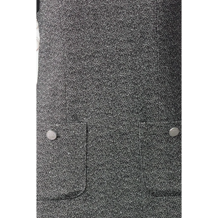 Women Fashion Stylish Mini Length Square Collar Regular Vest Tweed Woven Dress