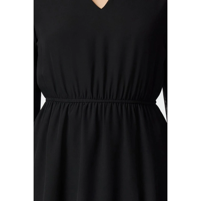 Womens Fashion Stylish Mini Length Double Breasted Regular Skirt Waist Open Lined Chiffon Woven Dress