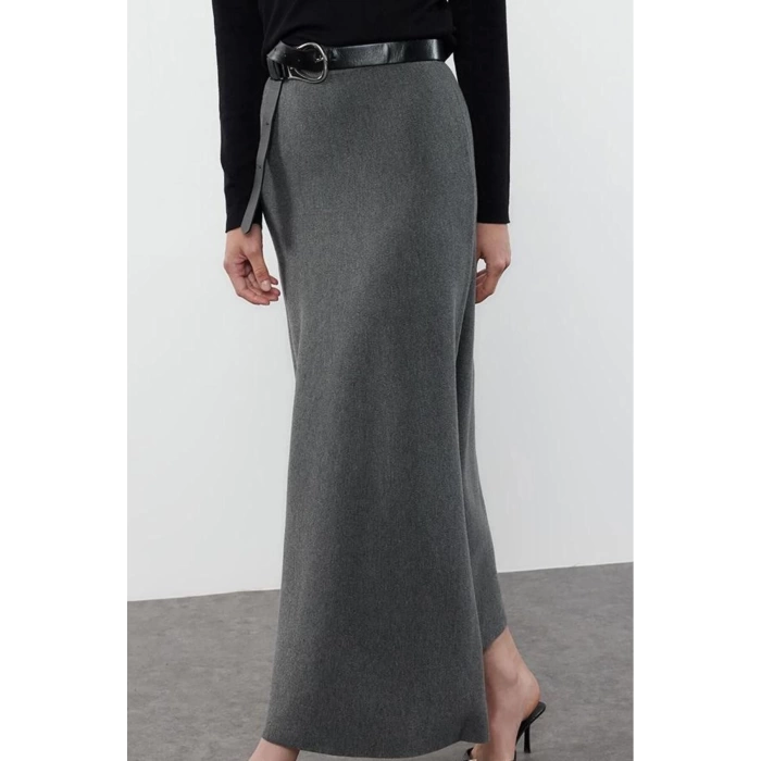 Women Fashion Style Midi Unlined Knitwear Premium Yarn Special Yarn Midi Knitwear Skirt