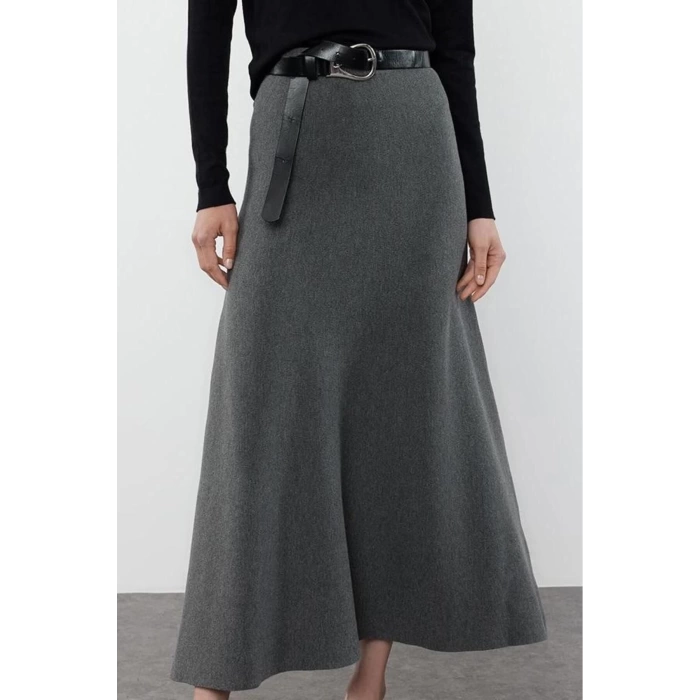 Women Fashion Style Midi Unlined Knitwear Premium Yarn Special Yarn Midi Knitwear Skirt