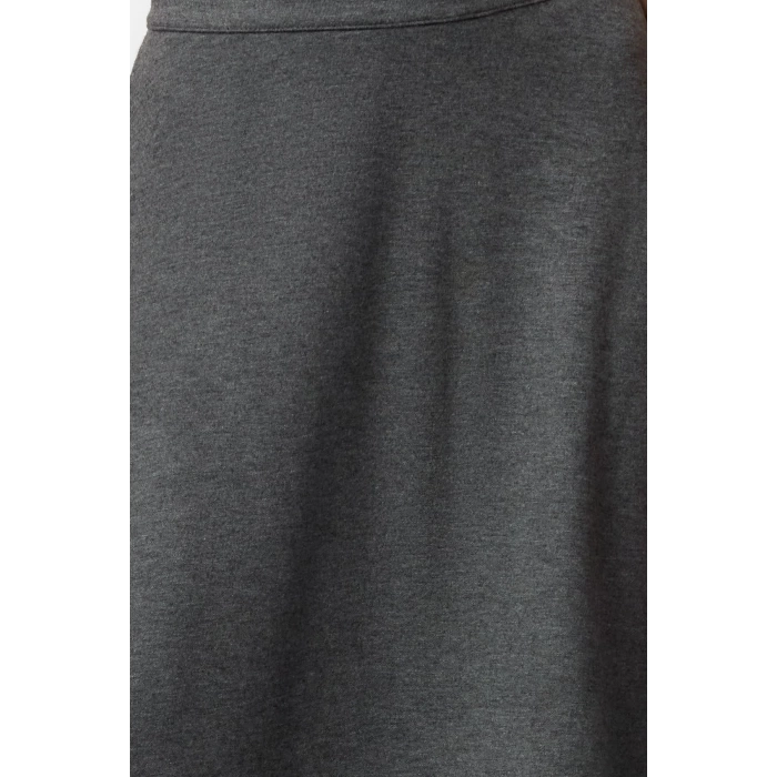 Kadın Moda Stil Midi Astarsız Örme A Kesim Çan Kesim Midi Fırçalı Esnek ÖrmeEtek