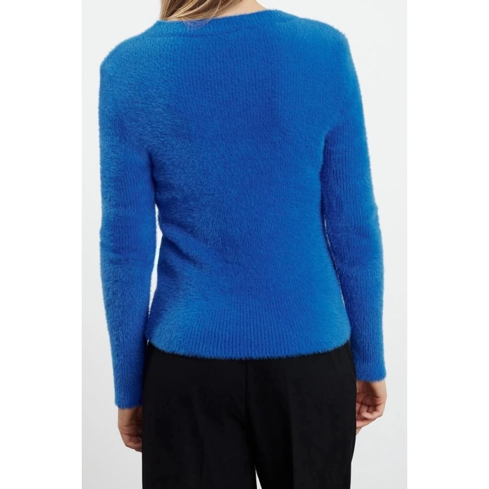 Women Fashion Stylish Crew Neck Standard Sleeve Regular Soft Texture Knitwear Sweater