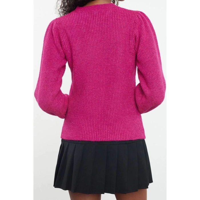Women Fashion Stylish Crew Neck Standard Sleeve Regular Soft Texture Knitwear Sweater