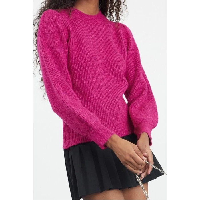 Women Fashion Stylish Crew Neck Standard Sleeve Regular Soft Texture Knitwear Sweater