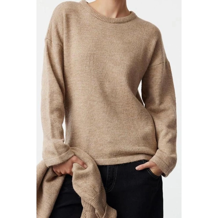 Women Fashion Stylish Stand Collar Standard Sleeve Regular Soft Texture Poncho Knitwear Sweater