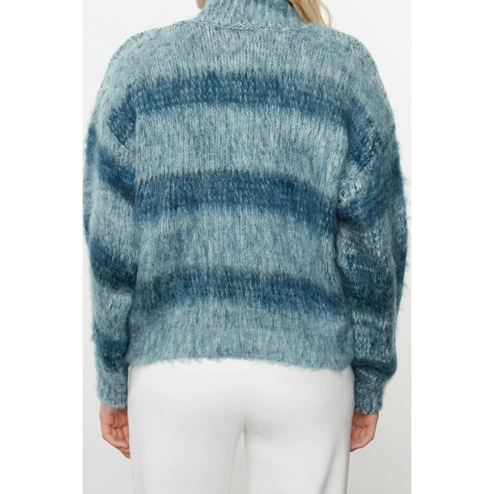 Women Fashion Stylish Stand Collar Standard Sleeve Regular Soft Texture Knitwear Sweater