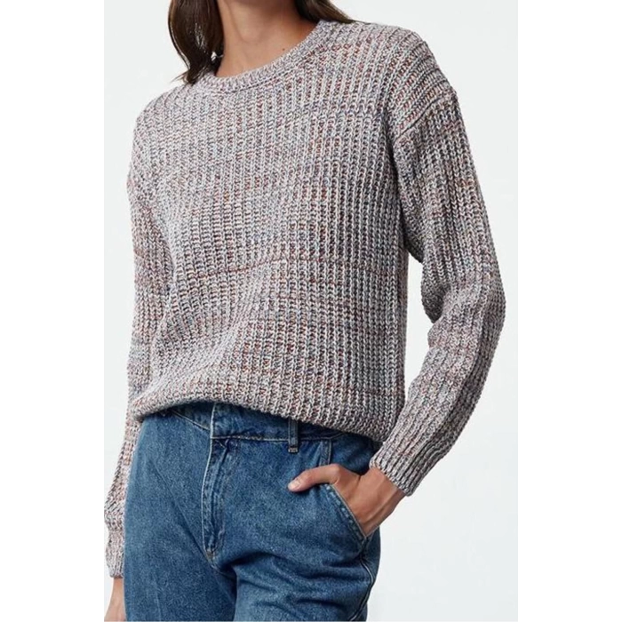 Women Fashion Stylish Crew Neck Regular Sleeve Regular Knitted Sweater