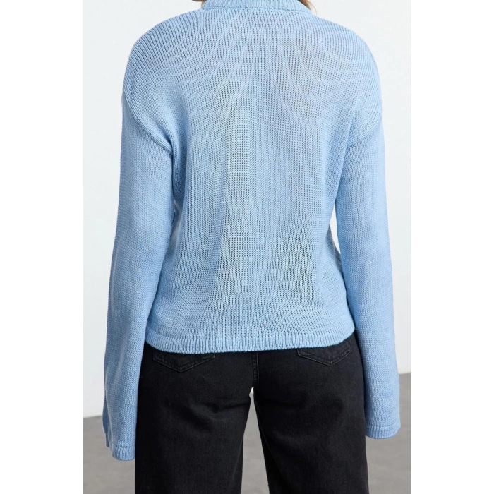 Women Fashion Stylish Crew Neck Standard Sleeve Regular Wide Pattern Knitwear Sweater