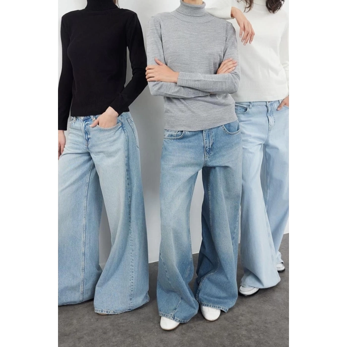 Women Fashion Stylish Turtleneck Standard Sleeve Regular Basic Three Piece Set Knitwear Sweater