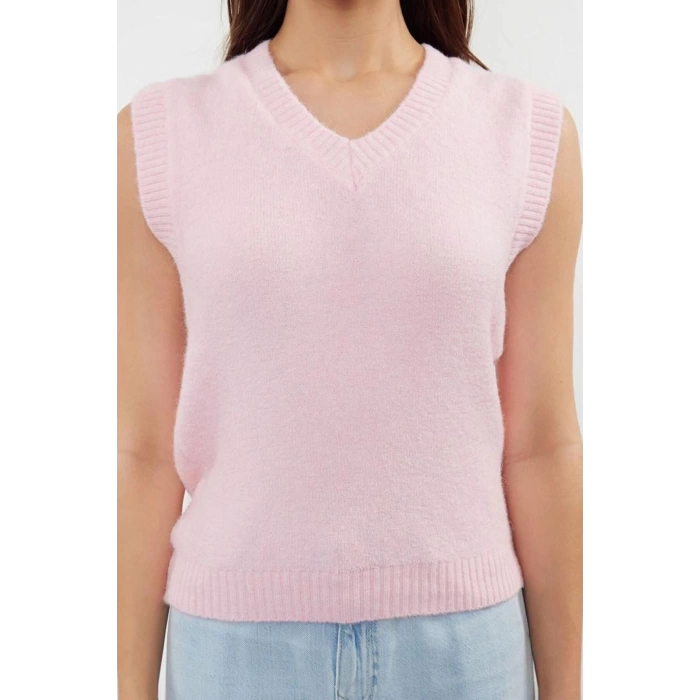 Women Fashion Stylish V Neck Regular Sleeve Wool Knitted Sweater