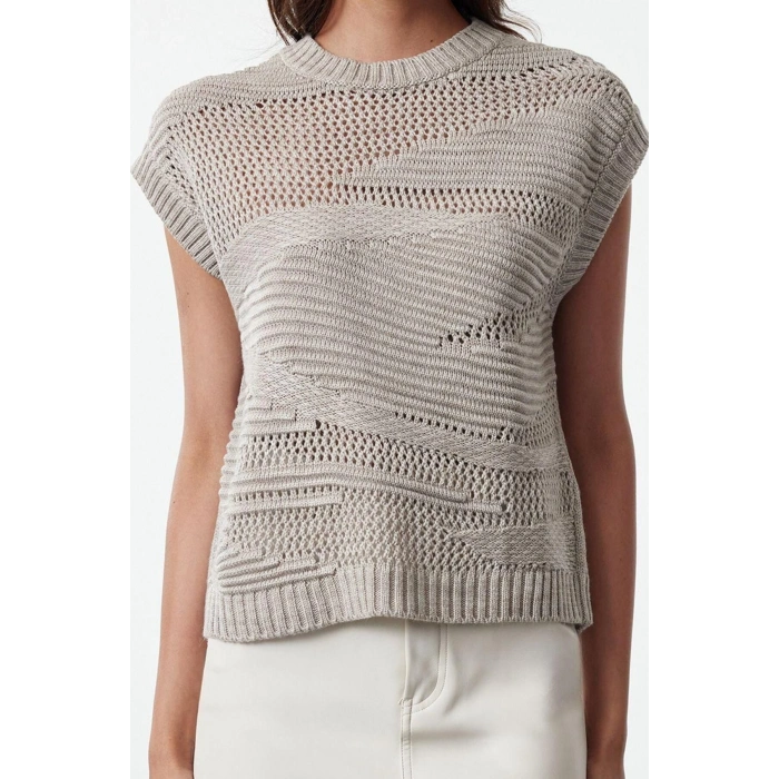 Women Fashion Stylish Crew Neck Regular Sleeve Regular Knitted Sweater