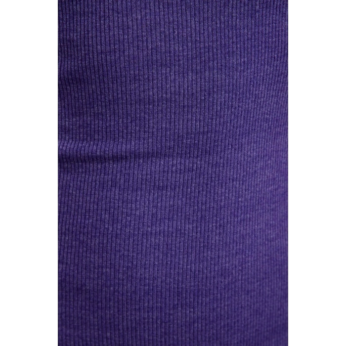 Kadın Moda Şık Mini Boy Dik Yaka Slim Vücuda Oturan Yarım Balıkçı Yaka Fitilli Esnek Örme Elbise