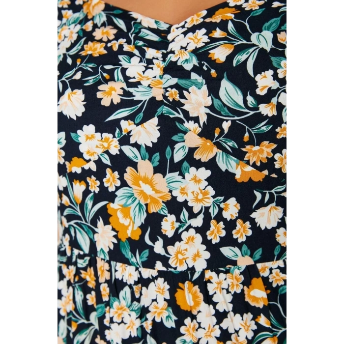 Yeni Rahat Casual Günlük Shally Dokuma V Yaka Kısa Kol A-Line Maxi Boy Büyük Beden Elbise