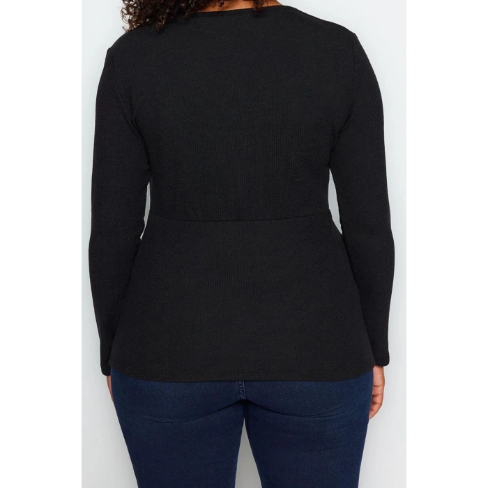 Style Womens Crepe Blouse Regular Knitted Fitted Pattern Plus Size Low Sleeve