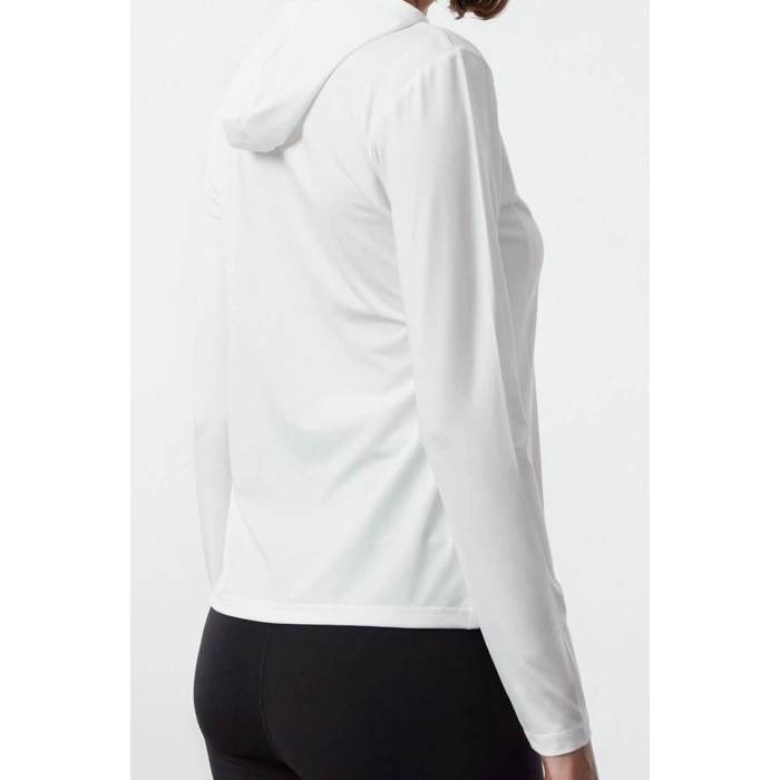 Stil Kadın Micro Reflektör Baskı Detaylı Spor Üst Bluz Regular Örme Slim Fit Kalıp Reglan Kol