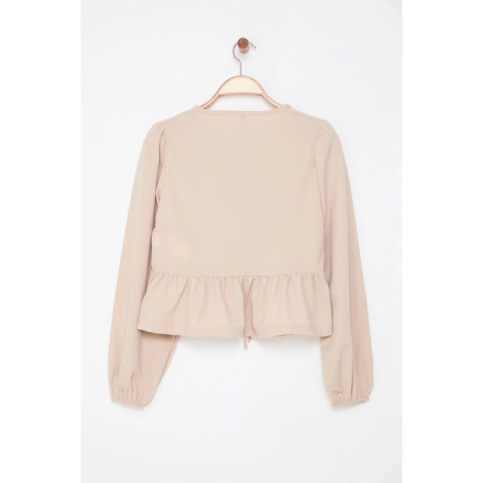 Style Womens Tie Detail Regular Pattern Flexible Blouse Regular Knit Regular Pattern Balloon Sleeve